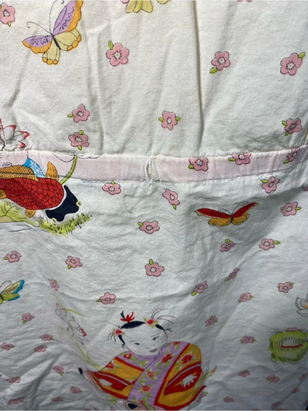 Vintage -Nick & Nora - Cotton Cream Geshia Babies Pajama Top